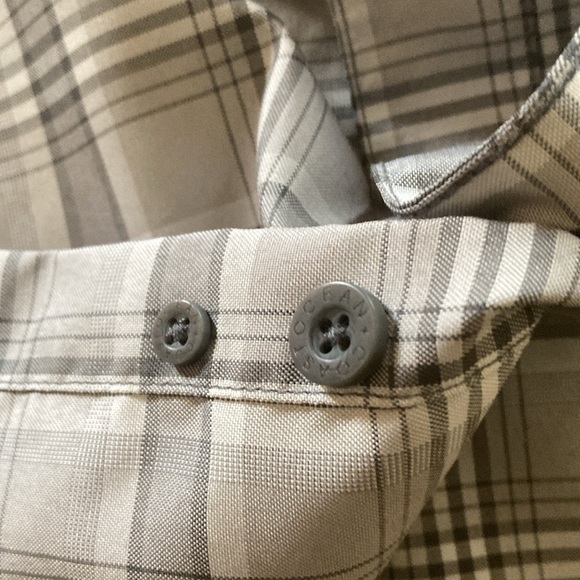Ocean & Coast mens button down short sleeve shirt Lg gray plaid outdoor active - Picture 8 of 11